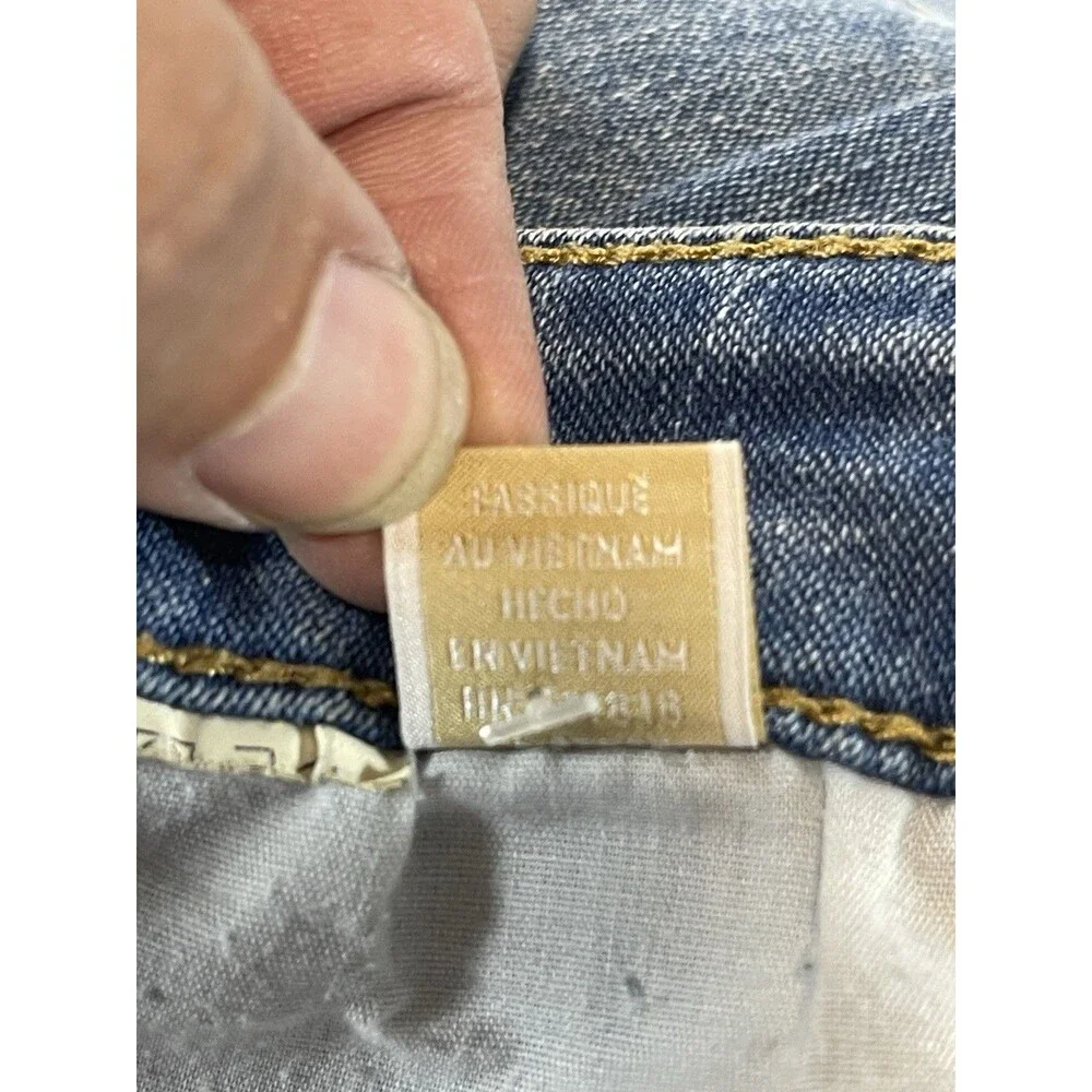 Michael Kors Gold-Embossed Slim Leg Blue Jeans - Size 12